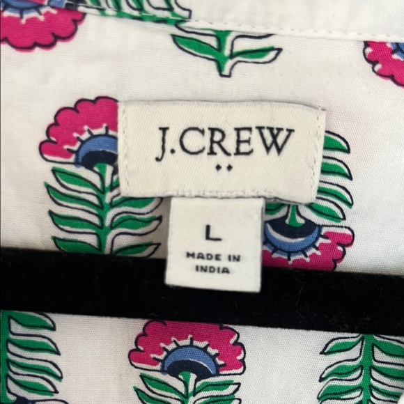 J. Crew Block Print Poplin Top - Picture 3 of 6
